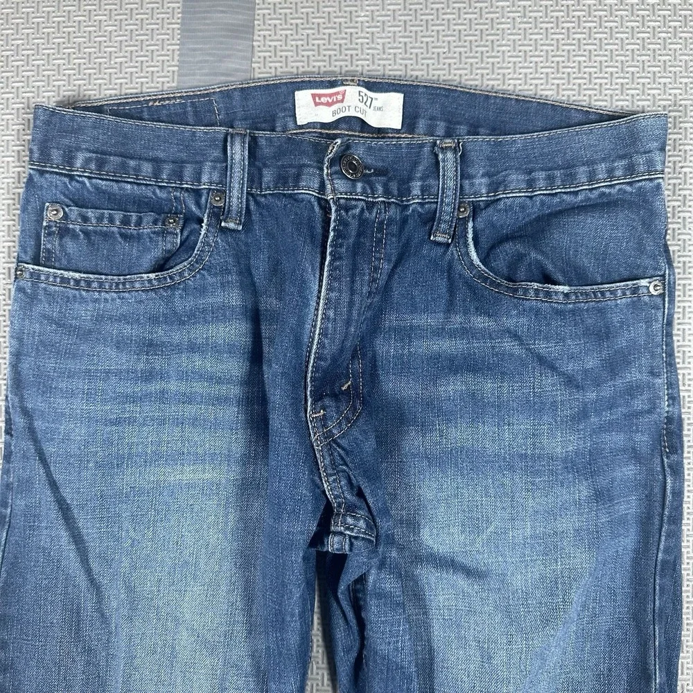 Levis 527 Jeans Mens 32x30 Blue Medium Wash Slim Bootcut Denim Rodeo Cowboy